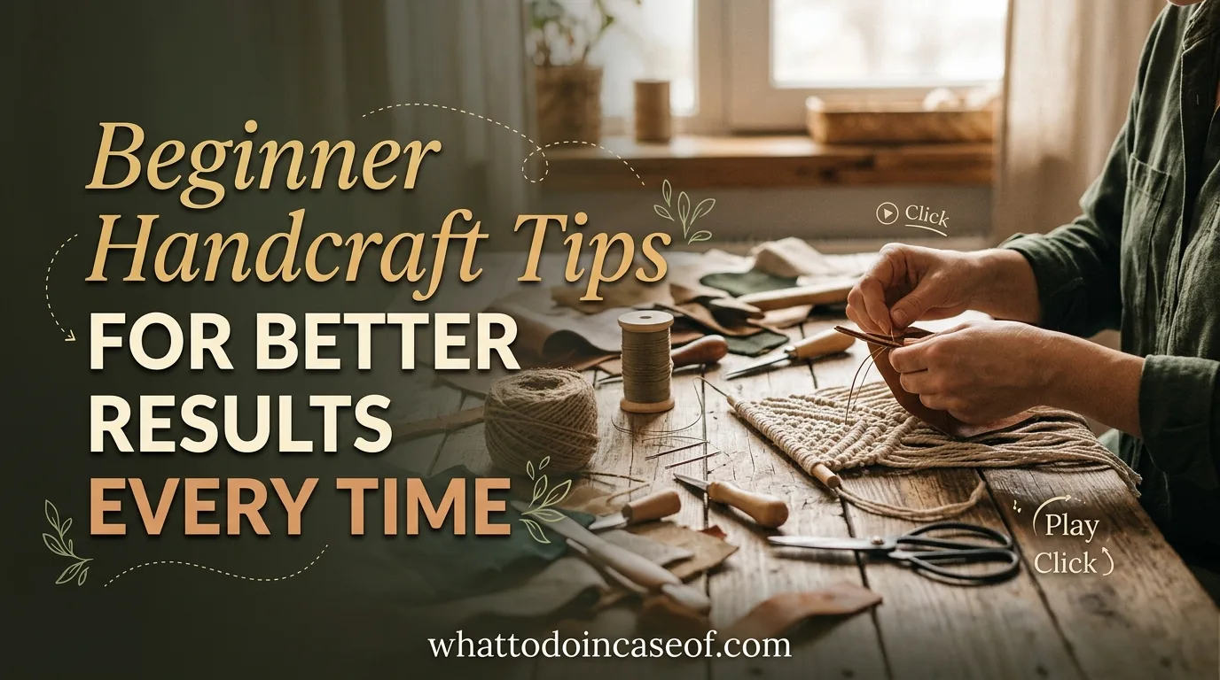 Beginner Handcraft Tips for Better Results Every Time